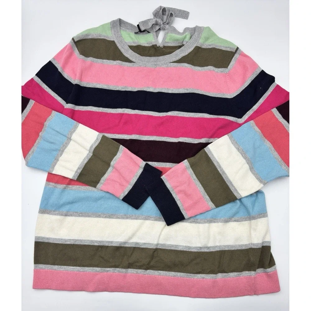 Talbots Supersoft Sweater Womens XL‎ Striped Cashmere Blend Lightweight Preppy